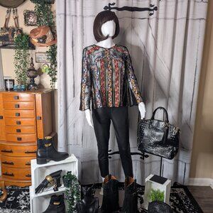 Alice & Olivia Embroidered Lace Larue Blouse LARGE Hard To Find!